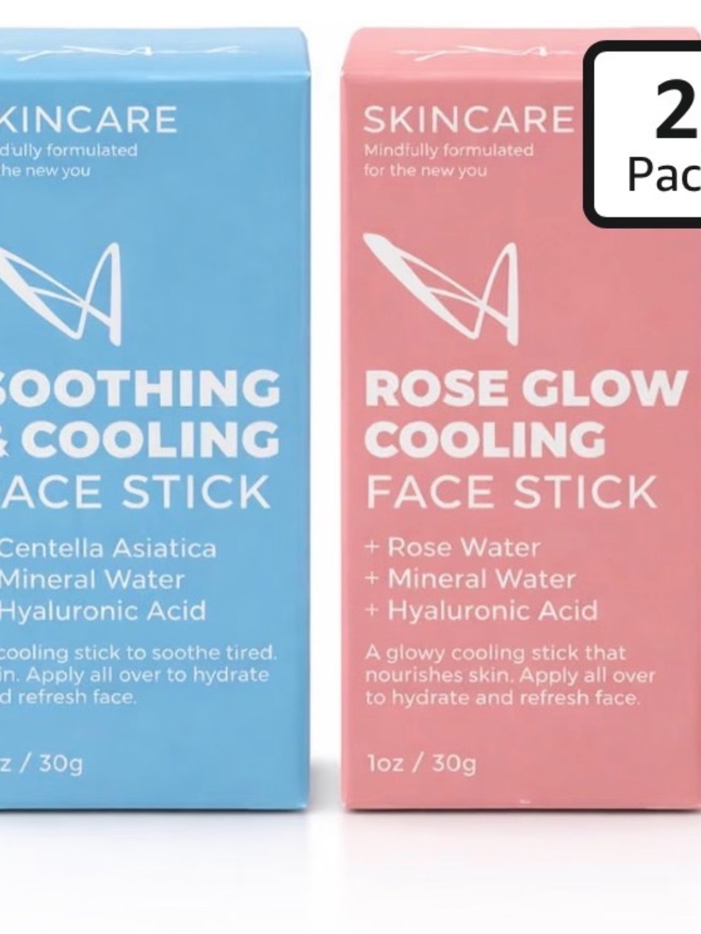 Cooling Face Stick Set | Soothing & Rose Glow Face (25)